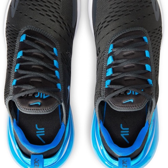 Nike Men’s Air Max 270 Size 10 Anthracite/Blue Black EUC Sneakers - Picture 5 of 11
